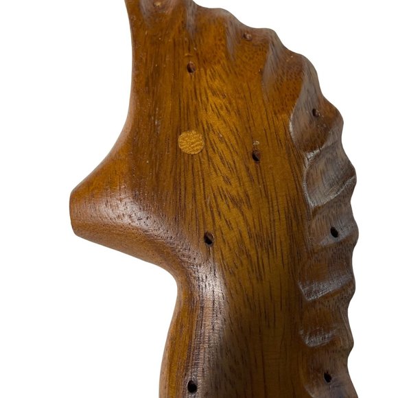 Wood Seahorse Toothpick Holder MCM Mid Century Modern Beach Coastal Decor u - Picture 3 of 8